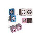 Home Colored Mini Computer Speakers 3.5mm Input With USB Port Square Shape