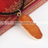 Natural Crystal Quartz Stone Gold Plated Pendant Womens Irregular Necklace thumbnail-3