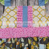 2017 New Designs Flutter Sleeve Patchwork Kids Casual Dresses Baby Girl Dresses thumbnail-2