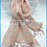 Wholesale 2017 New Design Lady's Fashionable Natural Linen Scarf thumbnail-4