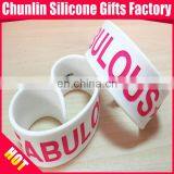 Debossed With Color Filled Silicone Slap Bracelet thumbnail-4