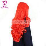 100% High Quality Heat Resistant Fiber Carnival Cosplay Wig Fashion Beautiful Christmas Party Wig Red Wig thumbnail-3