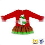 Christmas Latest Western Dress Patterns For Girls Cute Long Sleeve White Dot Green Bow Fashen Socks And Snowman Red Dress Kids thumbnail-4