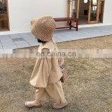 6752/Baby Girls Solid Peter Pan Collar Top With Ruffles Pants Set High Quality Boutique Girls Suit thumbnail-3