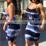 LAITE D2077 Plus Size Women Fashion Tie Dye Dresses Ladies O-neck Tie Dye Dresses Women Summer Casual Dresses thumbnail-3