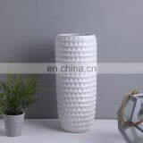 Japan Simple Relief Decorative Vase Custom Tall Floor White Flower Vase Porcelain for Home thumbnail-4