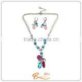 High end fashion costume teardrop shaped pendant necklace