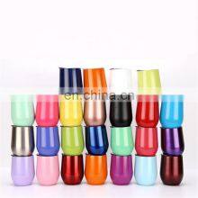 Wholesale Colorful 12oz Wine Tumbler Double Wall Insulated Wine Cup Thermal Tumbler With Lid and Straw thumbnail-5