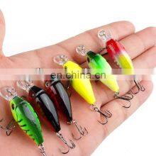 4.4cm 3.8g 6colorsPlastic Mini Bionic Bait With Treble Hooks Tackle Sea Bass Crank Bait thumbnail-3