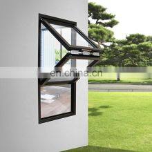 Rogenilan AS2047 Kitchen Vertical Bi-Folding Aluminum Double Glazing Windows Slim Black Frame Design With D Pull Handle Hinges
