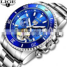 LIGE 8916 Business Watch Men Automatic Mechanical Tourbillon Luxury Fashion Stainless Steel Watches Writs Watches