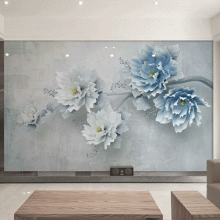 China Manufacturer Flower Designs Custom Size 3D 5D Wallpaper For Home Decoration Mural Wall Paper Drop Ship thumbnail-2