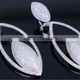Elegant Big Party Jewelry Bling Deluxe Micro Pave Setting CZ Women Dressed Earrings thumbnail-3
