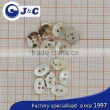 2 Holes Ellipse Shaple White Troca Shell Buttons With Logo Customize