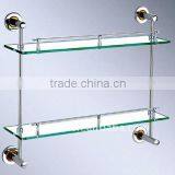 Glass tray, glass shelf, stainless steel fittings Dual tiers X005-2