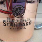 FDA 12oz Copper Plated Beer Mugs Vodka Mug With Stainless Steel Handle With Black Laser Logo thumbnail-2