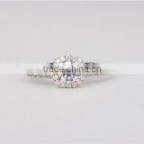 White Gold cz Ring 925 Silver Samples Enagegement Stone Ring Designs for Girlfriend thumbnail-3