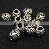 JS1133 Wholesale Filigree Tibetan Silver Drum Beads,tibetan Silver Jewelry Making Supplies,metal Gallery Beads thumbnail-1