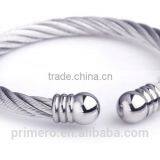 NEW Design Silver With 18K Gold Cable Cuff Bangles Classics Bracelet thumbnail-5