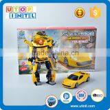 Fashion wholesale gift for kids car transform robot building brick toy