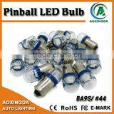 6.3V Pinball LED #44 #47 BA9S 2 x 5630 SMD Clear Lens