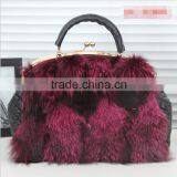 fox-fur and PU lady's new and fashion handbags