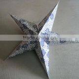 White Glitter Printed Paper Star Lanterns New