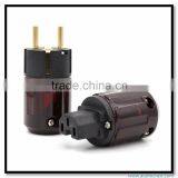 OEM/ODM Gold Plated EU Schuko Power Plug + IEC Connector For Audio