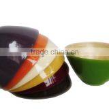 High Quality Vietnam Spun Bamboo Product Full Color Outside-black Line Inside Unique Bowl