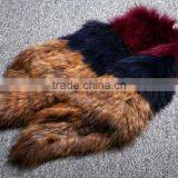 Factory Direct Sale Three Contrast Colors Knitted Raccoon Fur Vest Sleeveless for Elegant Women