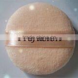 Custom Logo Cosmetic Sponge Super Soft Flocking Powder Puff With Ribbon thumbnail-2