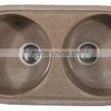 Acrylic Solid Surface/ Quartz Cream Color Double Kitchen Sink,resin Stone Kitchen Sinks thumbnail-6