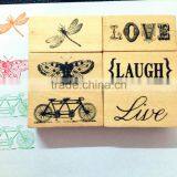 New Design Custom Rubber Stamp Set Wood Rubber Stamp for Kids
