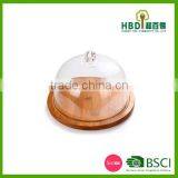 Environmental Kitchen Storage Bamboo Glass Cheese Dome Set thumbnail-3