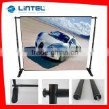 Fabric adjustable wall display telescopic stand