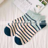 Autumn Pinstripe Cotton Youngth Low Tide Fashion Socks thumbnail-2