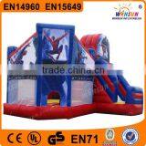 EN14960 Durable 0.55mm Plato PVC Spiderman Inflatable Bounce House