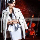2015 New Design Custom Black Mink Fur Coat With White Spot Coat thumbnail-2