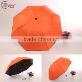Sun Umbrella Black Coated With UV Protect 3 Folding Umbrella Made by Chinese Umbrella Manufacturer thumbnail-1
