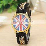 10 Different Colors Belt Fashion Geneva Watch , UK Flag Woman Watch ,geneva Woman Watch thumbnail-3