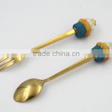 Cute design EU standard stainless steel sugar spoon dessert spoon