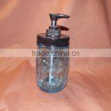 Vintage Mason Jar Soap Dispenser With Antiqued Black Lid & Pump thumbnail-5