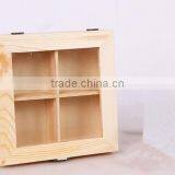Recycled Wooden Tea Storage Box With Clear Glass Lid thumbnail-3