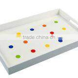 High Quality Best Selling Multi Dots Lacquered Designed Serving Rectangle Tray thumbnail-1