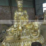 Brass Sitting Buddha Statue on Elephant Statue thumbnail-3