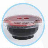 320ml Red Bowl Disposable Round PP Plastic Soup Bowl With PET Lid