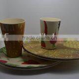 BSCI Audit Hot-sell Bamboo Fiber Print Dinner Set (BC-CS1009) thumbnail-2