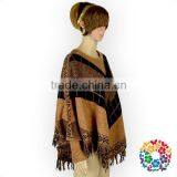 Tight Cuff Dolman Sleeve Sweater Shirts Brown Top Ladies Shawl thumbnail-3