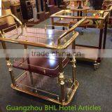 Luxury Stainless Steel Three Layers Liquor Trolley Food Trolley Service Trolley C-55 thumbnail-1