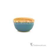Lacquered Bamboo Salad Bowl, Spun Bamboo Bowls Safe for Health thumbnail-2